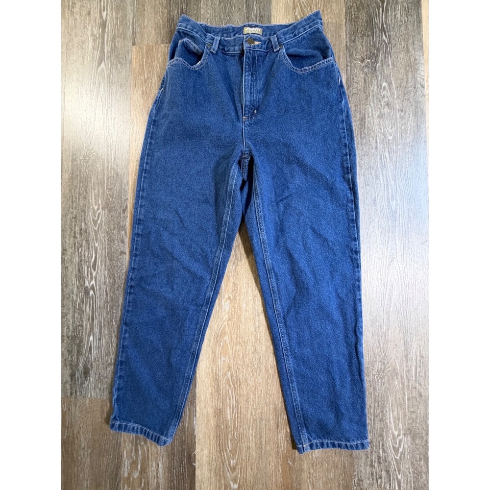 Liz Claiborne Jeans Women 10 Petite Blue Lizwear High Rise Tapered Leg Vintage